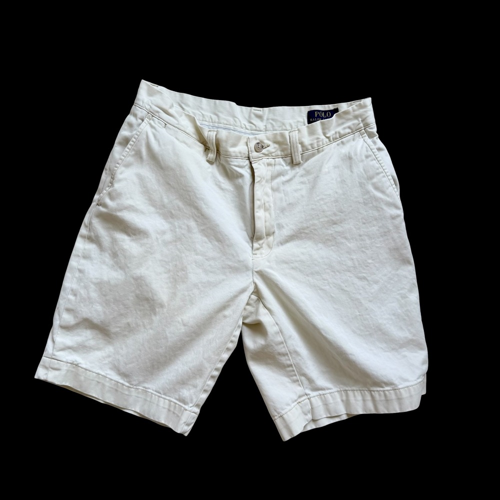 Polo Ralph Lauren‎ Classic Fit 9 Inch Chino Shorts Cream Bleached 32